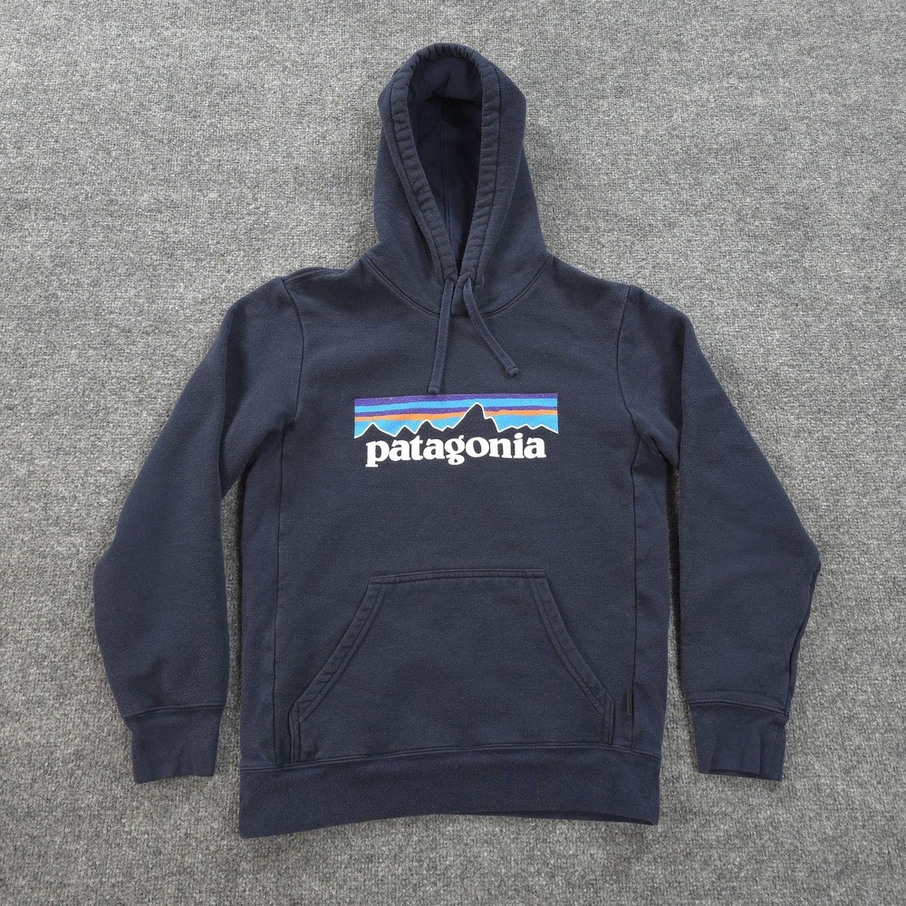 Patagonia‎ Hoodie Womens Small Blue Uprisal Logo Hike Fleece Pullover Sweatshirt